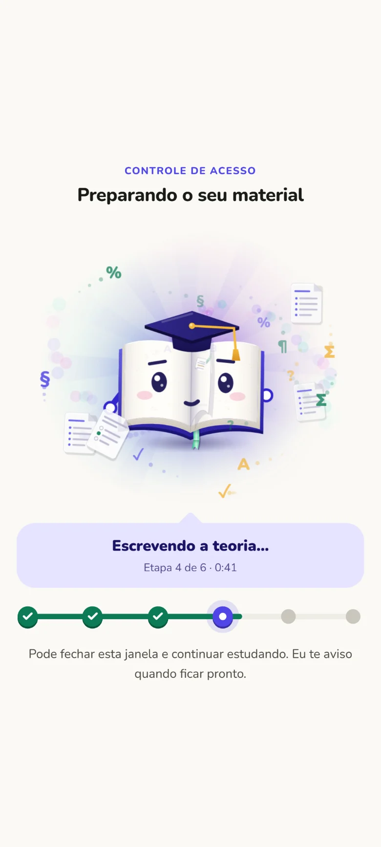 O Folha preparando o material de um tópico