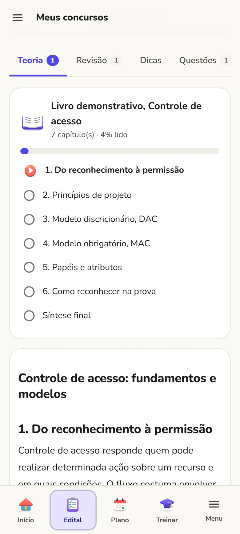 Teoria em capítulos no Estudário